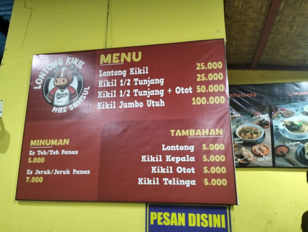 daftar menu