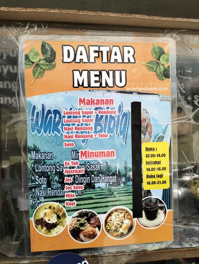 daftar menu warung