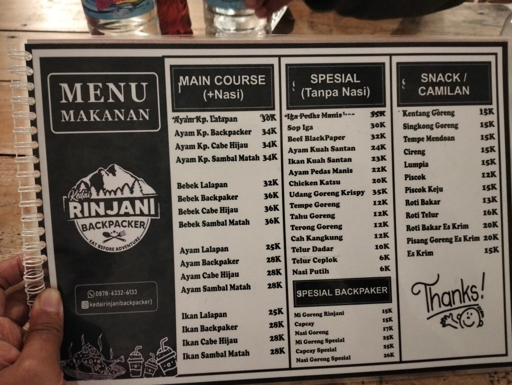 menu makanan kedai